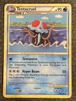 Tentacruel - 50/102 - Uncommon - HGSS - Triumphant - Vintage Pokemon TCG Card - Image 1