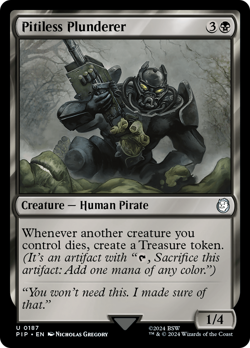 Pitiless Plunderer #187 | Near Mint | Fallout Magic MTG - Image 1