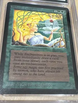 NM CGC 8 - MTG Verduran Enchantress Beta Edition Magic The Gathering - Image 3