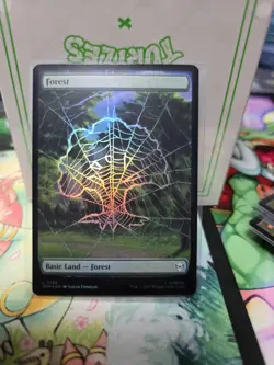 MTG, Forest FOIL (0193) Full Art Borderless Marvel's Spider-Man Foil - Image 1