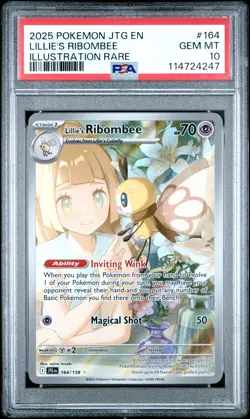 2025 POKEMON JTG EN-JOURNEY TOGETHER ILLUSTRATION RARE LILLIE'S RIBOMBEE PSA 10 - Image 1