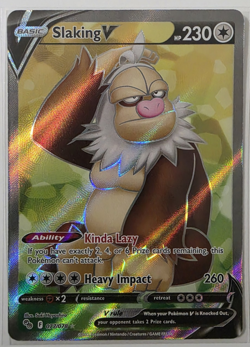 Slaking V 077/078 Pokemon GO Full Art Ultra Rare Pokemon Card NM - Image 1