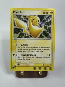 Pikachu 012/165 EX Sandstorm Holo - Damaged Water Stain - 2003 Pokemon Card - Image 1