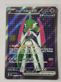 Pokemon TCG Iron Valiant ex 225/182 Paradox Rift - Holo, Full Art, Texture - Image 1