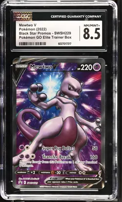 Mewtwo V SWSH229 - Sword & Shield Pokemon Go Black Star Promo CGC NM/Mint+ 8.5 - Image 1