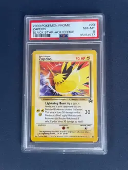Pokemon Zapdos Black Star Promo Aoki Error 2000 PSA 8 - Image 1