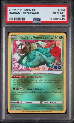 POKEMON 2022 GO RADIANT VENUSAUR 004/078 PSA 10 - Image 1