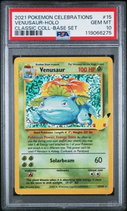2021 POKEMON CELEBRATIONS CLASSIC COLLECTION #15 VENUSAUR-HOLO PSA 10 - Image 1