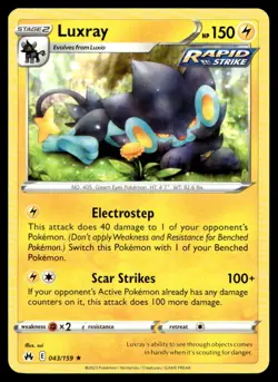 Luxray (43) Crown Zenith 043/159 MP Pokemon TCG | Buy 10 Get 10 Free - Image 1