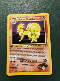 First Edition Brock's Ninetales Holo Rare Card Gym Challenge 3/132 Pokemon TCG - Image 2