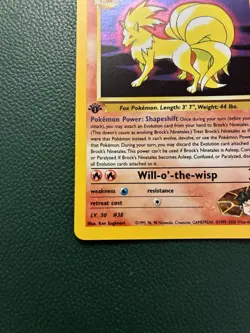 First Edition Brock's Ninetales Holo Rare Card Gym Challenge 3/132 Pokemon TCG - Image 3