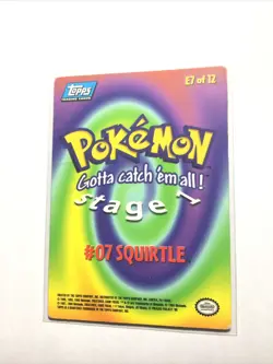 SQUIRTLE - # 07 - TOPPS SERIES - E7 OF 12 - BLUE LOGO - Pokemon Card - HP - Image 2