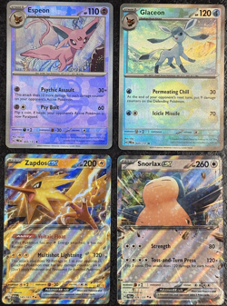 Pokemon Espeon - Glaceon - Snorlax Ex - Zapdos Ex Cards (Set of 4) - Image 1