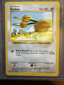Pokemon TCG Doduo Base Set Shadowless Common Card 48/102 (Very Good Condition) - Image 1