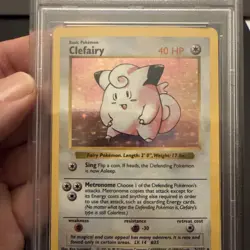 1999 Pokemon Clefairy Holo Shadowless Base Set Card #5 PSA 8 - Image 2