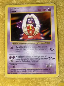 Pokemon TCG Jynx Shadowless Uncommon Card Base Set 31/102 LP - Image 1