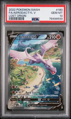 PSA 10 Aerodactyl V 180/196 Pokemon Card Lost Origin Alt Art SIR Gem Mint - Image 3