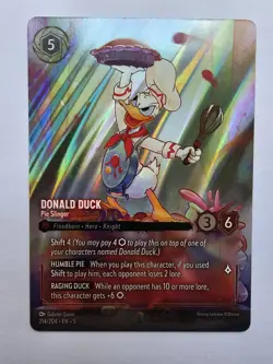 Disney Lorcana Shimmering Skies Donald Duck Pie Slinger- Enchanted Card 214/204 - Image 1