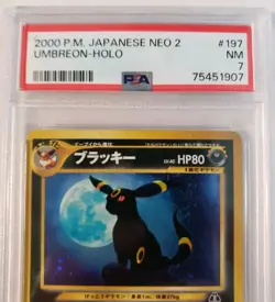 2000 Umbreon Holo 197 Neo 2 Destiny Pokemon Japanese Card TCG Near Mint PSA 7 - Image 2
