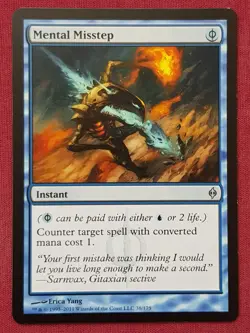 Magic The Gathering NEW PHYREXIA MENTAL MISSTEP blue card MTG - Image 1