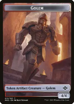 MTG Magic the Gathering Token - Golem (12/765) Modern Horizons 2 LP - Image 1