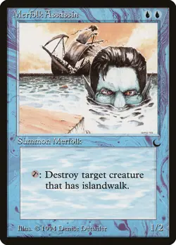 MTG Magic the Gathering Merfolk Assassin (32/122) The Dark LP - Image 1