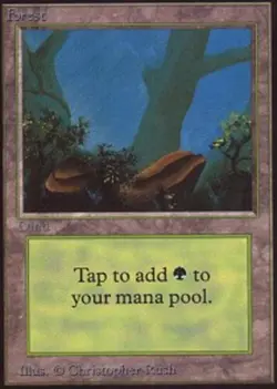 [1x] Forest (Rocks, A) - Heavy Play, English - Beta MTG Magic - Image 1