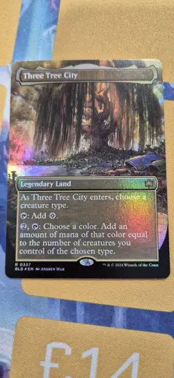 MTG - Three Tree City Spring (Borderless) (Foil) Bloomburrow #337 - Image 1
