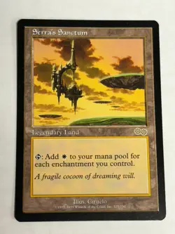 MTG "Serra's Sanctum" Urza's Saga Magic The Gathering LP/NM Legendary Land - Image 1