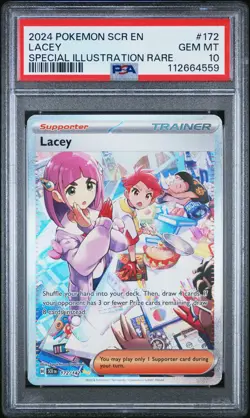 2024 POKEMON SCR EN-STELLAR CROWN SPECIAL ILLUSTRATION RARE #172 LACEY PSA 10 - Image 1