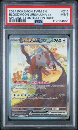 2024 POKEMON TWM EN-TWILIGHT MASQUERADE #216 BLOODMOON URSALUNA EX PSA 9 - Image 1