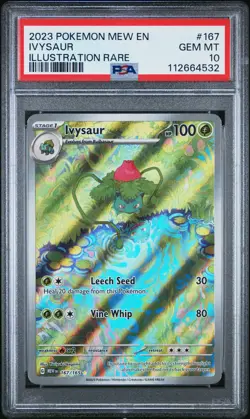2023 POKEMON MEW EN-151 ILLUSTRATION RARE #167 IVYSAUR PSA 10 - Image 1