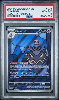 2024 POKEMON SFA EN-SHROUDED FABLE ILLUSTRATION RARE #070 DUSKNOIR PSA 10 - Image 1