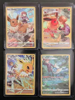 Set of 4 - Pokemon TCG Brilliant Stars: Eevee Flareon Jolteon Vaporeon FA Holos - Image 1