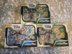 Pokemon TCG Leafeon V Star (x2) and Glaceon V Star(x1) Special Collection Boxes - Image 1