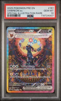 2025 POKEMON PRE EN-PRISMATIC EVOLUTIONS #161 UMBREON EX PSA 10 - Image 1