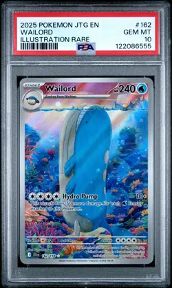 2025 POKEMON JTG EN-JOURNEY TOGETHER ILLUSTRATION RARE #162 WAILORD PSA 10 - Image 1