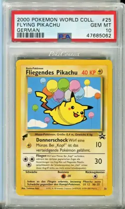 PSA 10 GEM MINT Pokemon Flying Pikachu German World Collection Promo #25 - Image 1