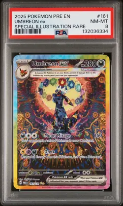 2025 POKEMON PRE EN-PRISMATIC EVOLUTIONS #161 UMBREON EX PSA 8 - Image 1