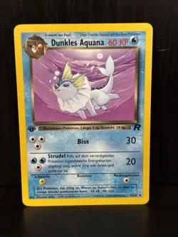 Pokemon GERMAN 1st Edition Team Rocket Dunkles Aquana Dark Vaporeon 45/82 MP - Image 1