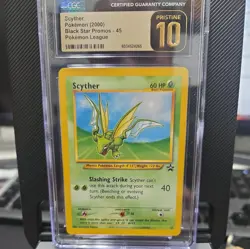 Pokemon TCG: Scyther (2000) Black Star Promo #45 Pokemon League CGC 10 PRISTINE - Image 1