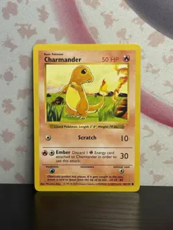 Pokemon TCG Charmander 046/102 Base Set (Shadowless) Regular WOTC 1999 LP - Image 1