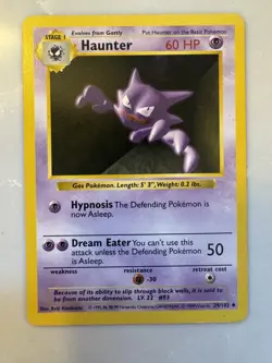 Pokemon Haunter 29/102 WOTC 1999 Base Set Shadowless Unlimited Vintage LP - Image 1