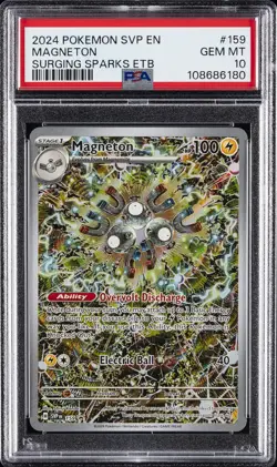 2024 POKEMON SVP EN-SV BLACK STAR PROMO #159 MAGNETON PSA 10 - Image 1