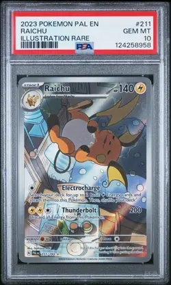 Pokemon Raichu 211/193 Paldea Evolved Illustration Rare #211 GEM MINT PSA 10 - Image 1