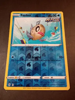 Pokemon Evolving Skies Feebas Reverse Holo Common Card 037/203 NM - Image 1