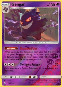 Gengar Reverse Holo 70/214 Pokemon Card 2019 Unbroken Bonds - Image 1