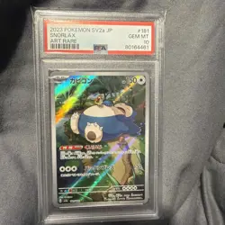 PSA 10 Snorlax AR Art Rare 181/165 Pokemon Card 151 Japanese SV2a - Image 1