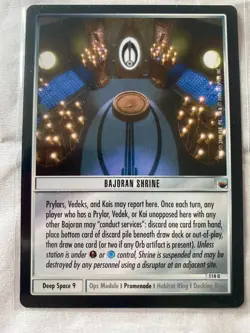Star Trek CCG 1E TwT BAJORAN SHRINE Card NEVER PLAYED - Image 1