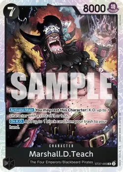 Marshall.D.Teach ST27-005 SR ONE PIECE Tcg Card Game NM Black - Image 1